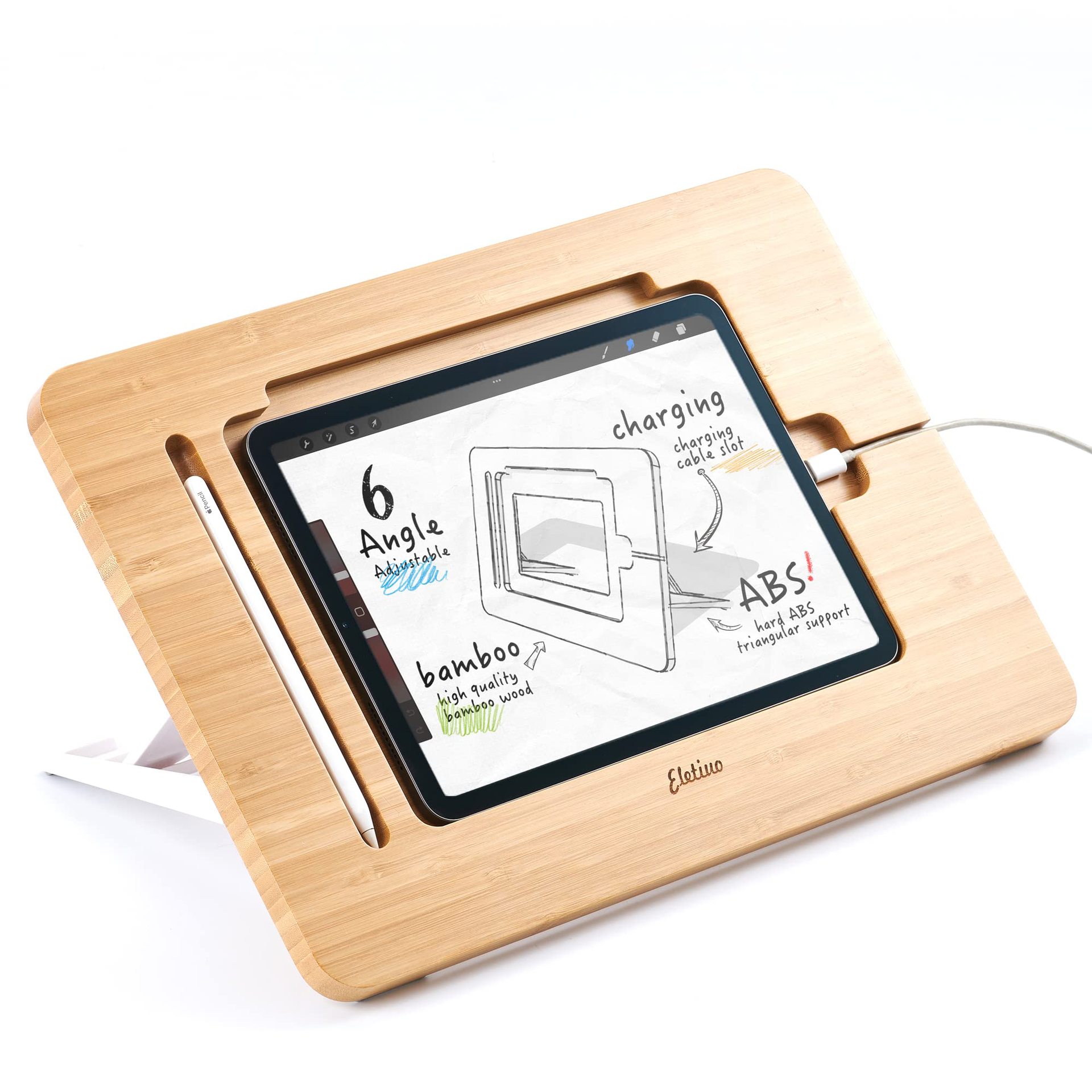 Tablet Accessories For Reading - Soporte de madera ajustable para tabletas,