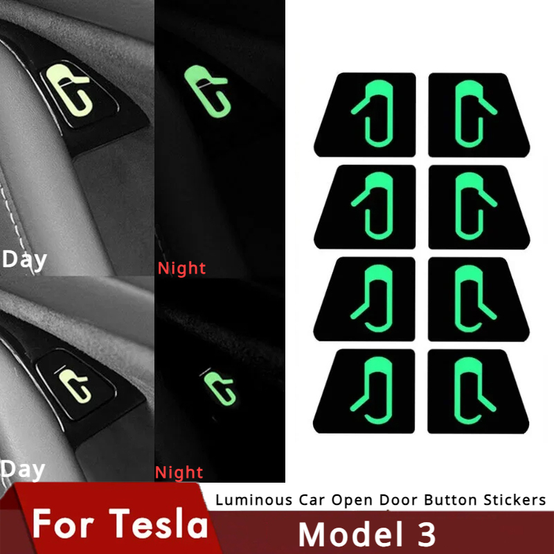 Tesla Tablet Accessories - Pegatinas luminosas para botones de puerta