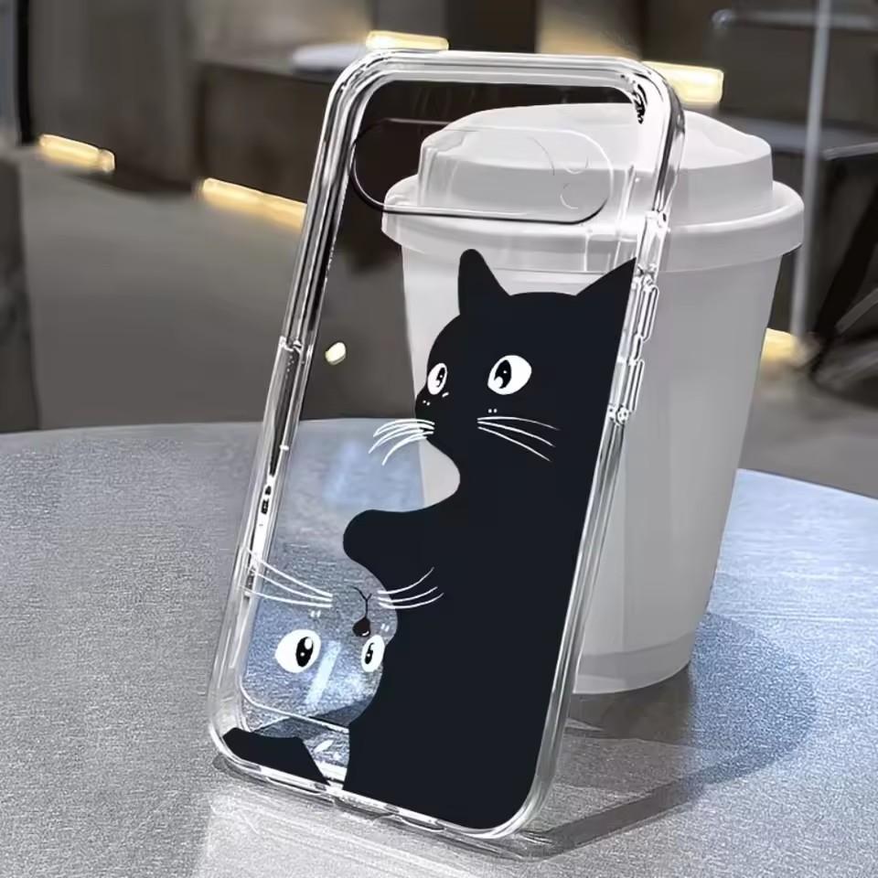Google Pixel 8A - Funda Transparente Suave con Patrón de