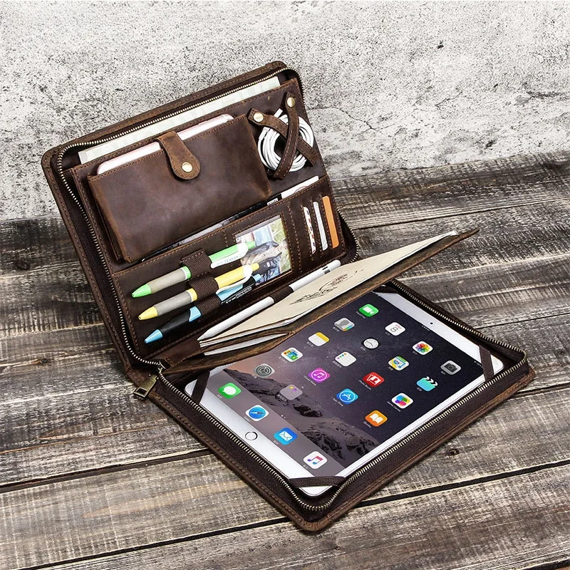 Tablet Tech Accessories - Bolsa de almacenamiento de cuero para