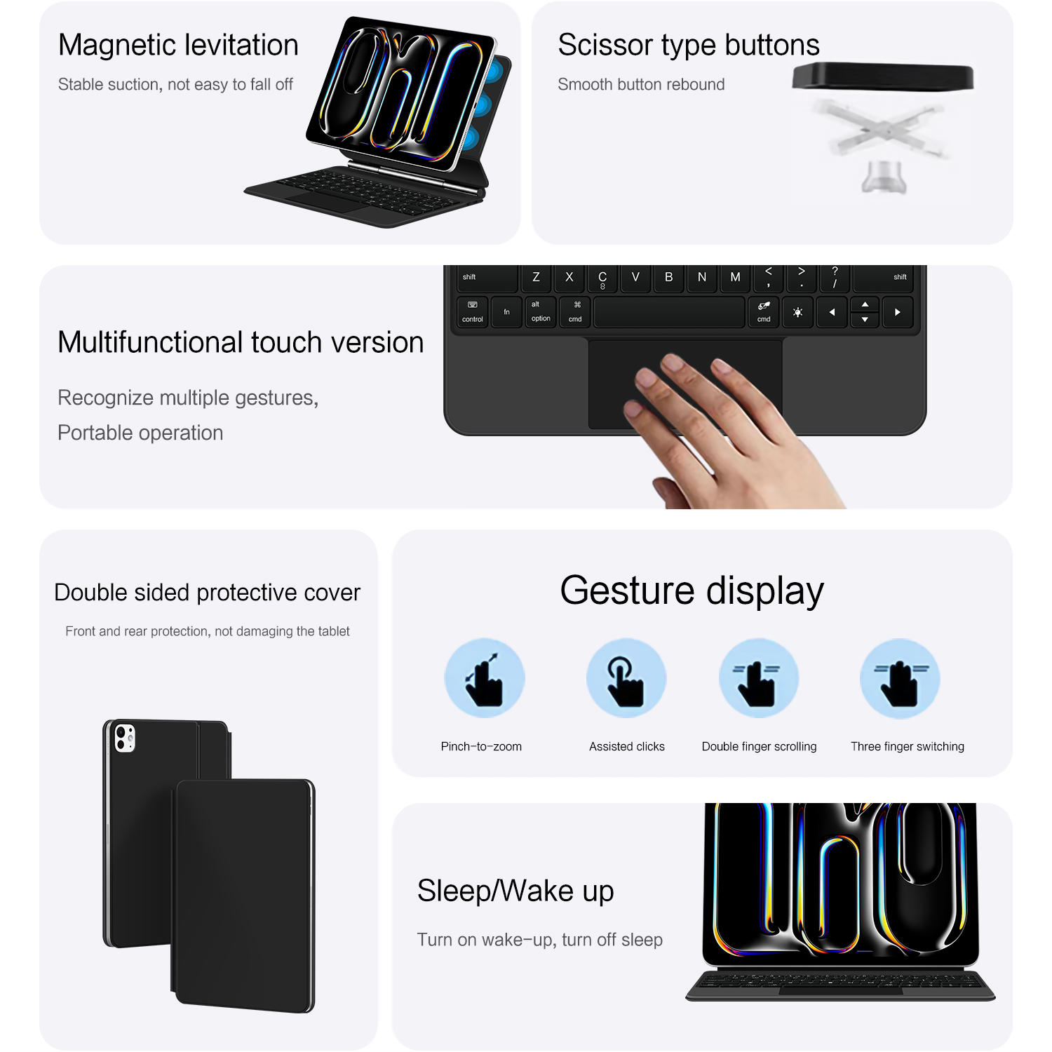 AJIUYU Magic Keyboard Folio pa - Tablet Keyboard Case reseña y precio