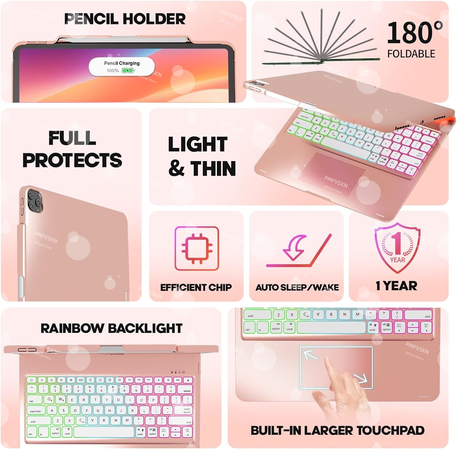 Funda con teclado mágico de 36 - Tablet Keyboard Case reseña y precio
